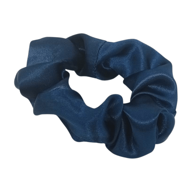 Chouchou classique en satin upcyclé - bleu électrique 