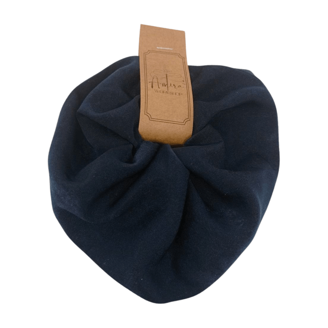 Chouchou Extra large en satin upcyclé - bleu marine 