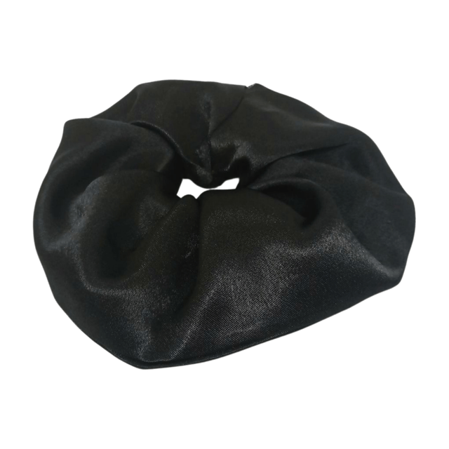 Chouchou Extra large en satin upcyclé - noir
