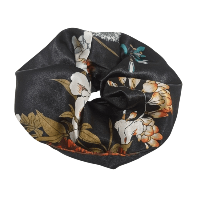 Chouchou Extra large en satin upcyclé - imprimé floral