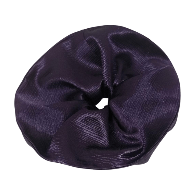 Chouchou ultra large en satin upcyclé - violet texturé 