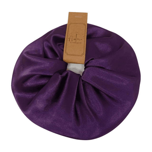 Chouchou ultra large en satin upcyclé - violet 