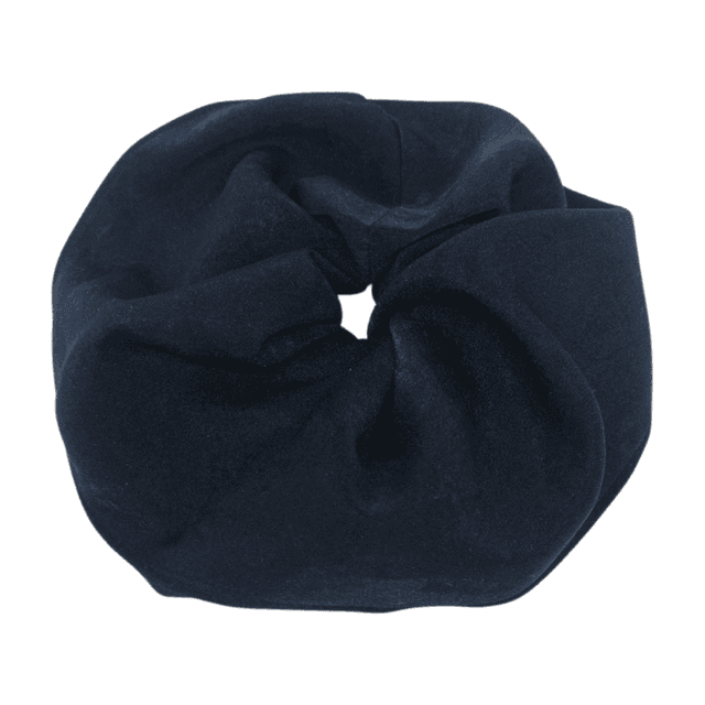 Chouchou Extra large en satin upcyclé - bleu marine 