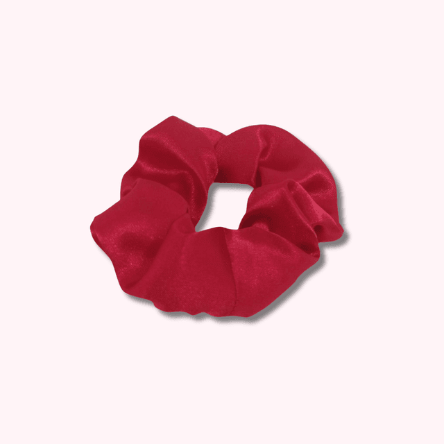 Chouchou classique en satin upcyclé - rouge