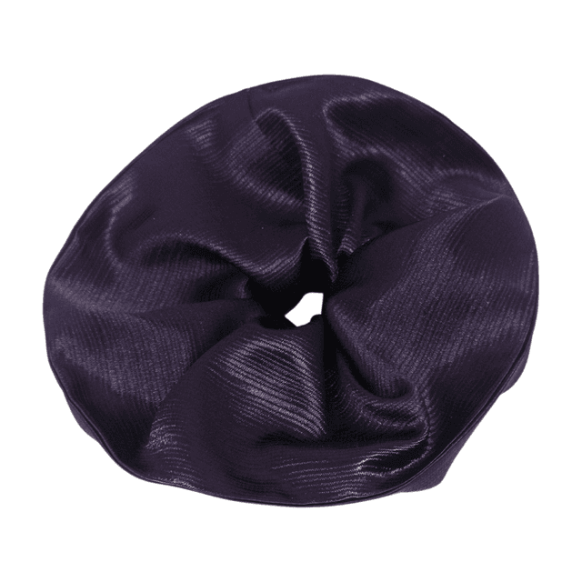 Chouchou ultra large en satin upcyclé - violet texturé 
